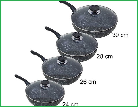Set di pentole in Rame -5Pz MICHELANGELO Set di pentole in Rame 5 Pezzi pentole e padelle pentole e padelle Ultra antiaderenti in Rame con Interno in Ceramica Set di pentole antiaderenti in Rame 