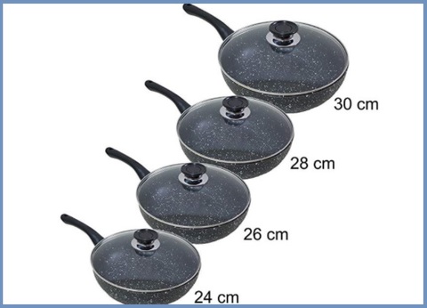 Set padelle antiaderenti con coperchio | Grandi Sconti | padelle antiaderenti