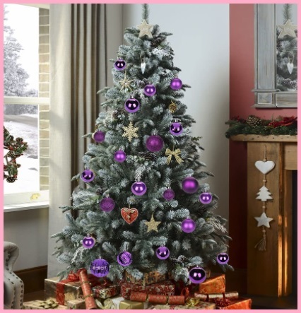 Palle di natale viola 8 cm | Grandi Sconti | Palle e palline per il Natale