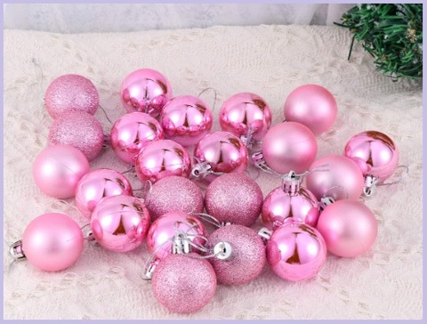 Palle Di Natale Decorate E Lucide Rosa