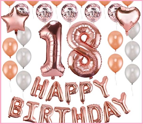 Palloncini 18 Anni Oro Rosa
