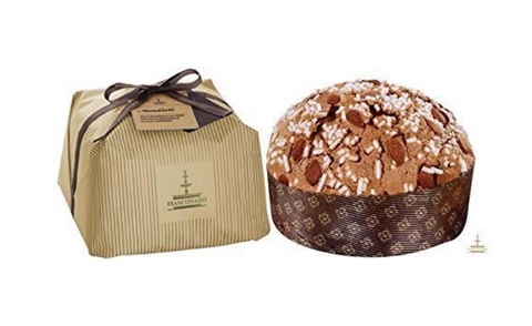 Panettone artigianale con glassa e mandorle di sicilia