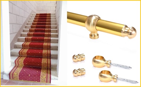 Cristina Carpets Bacchette Oro Senza occhioli per Installazione tappeti e passatoie su Scale e gradini 80cm 