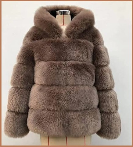 Cappotto di lusso pelliccia ecologica marrone