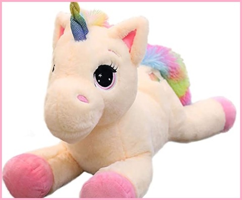 Peluche unicorno arcobaleno