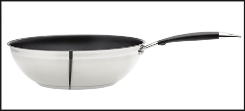Padella da wok in acciaio inox, antiaderente