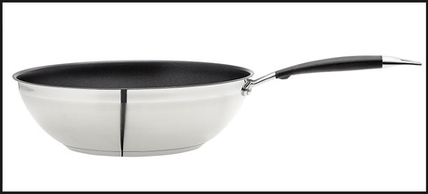 Padella Da Wok In Acciaio Inox, Antiaderente