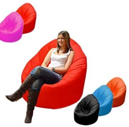 Poltrona pouf modellabile dal colore arancione