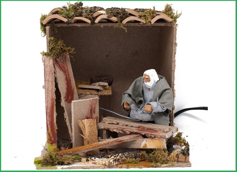 Presepe arabo, falegname arabo con movimento