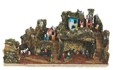 Presepe completo con parti in vero legno