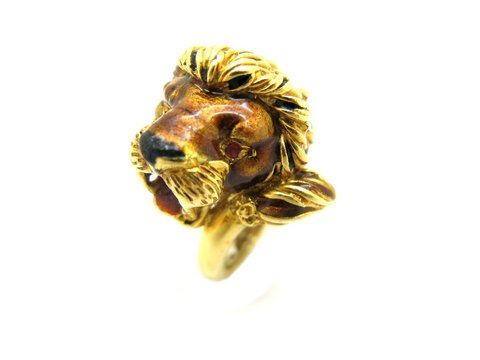 Anello leone vintage firmato 