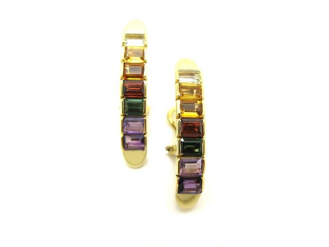 Orecchini Multicolour Oro Giallo 18 Kt