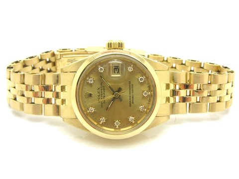 Rolex " datejust " ref. 6916 in oro 18 kt champagne diamond