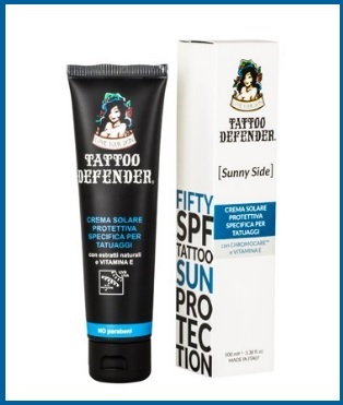 Crema solare specifica per proteggere i tatuaggi