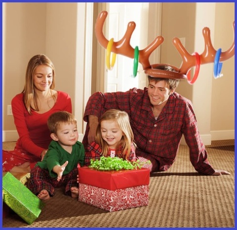 Cappello gonfiabile corna di renna per natale