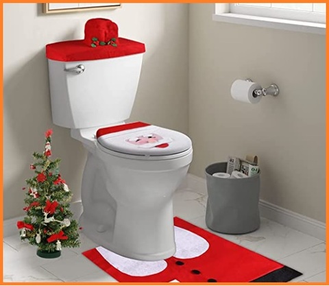 Copriwater E Tappetino Con Decorazioni Natalizie