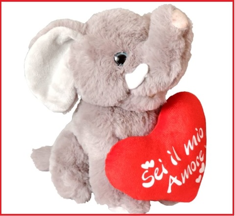 Peluche elefantino cuore love idea san valentino