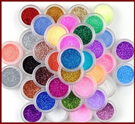 Unghie glitter polvere e brillanti