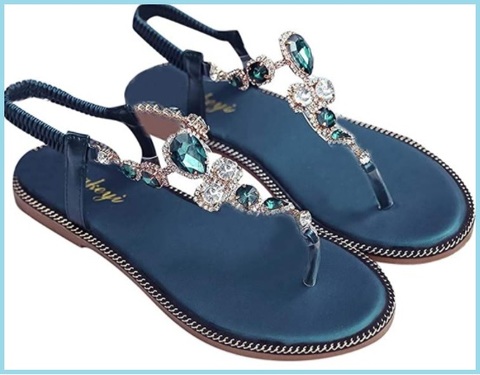 Sandali gioiello blu donna