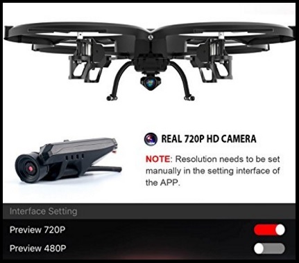 Drone quadricottero wifi videocamera hd headless