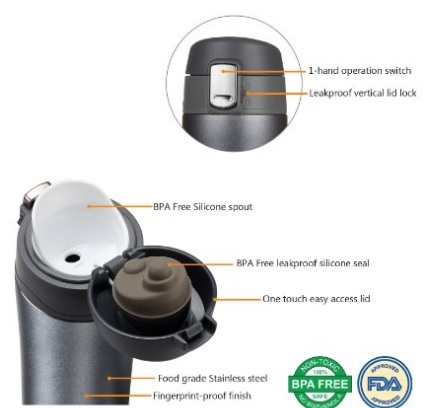 Thermos professionale da viaggio in acciaio inox