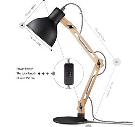 Lampada in legno classico regolabile eye friendly