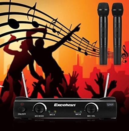 Microfoni e ricevitore wireless per karaoke