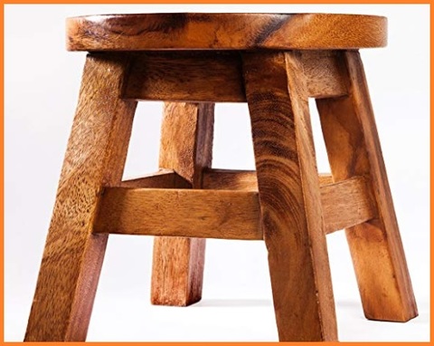 altezza della seduta: 25 cm con motivo a gufi Fairentry in legno massello Robusto sgabello per bambini 