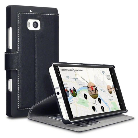 Cover in pelle per nokia lumia 930 nero