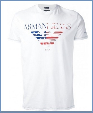 T-shirt Uomo Armani Jeans Bianca E Classica