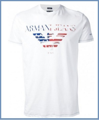 T-shirt uomo armani jeans bianca e classica