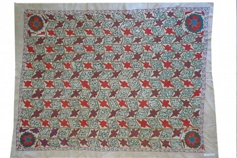 Decorazione da parete etnica indiana arazzo e ricamo 99,1 x 33 cm Colore: rosso Rajasthali