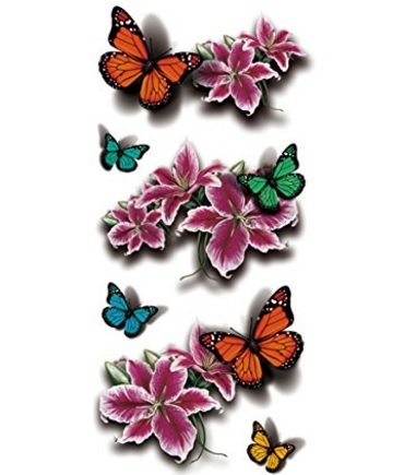 Farfalla Colorata Temporanea Tattoo