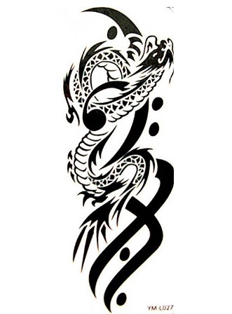 Tatuaggio nero dragone temporaneo