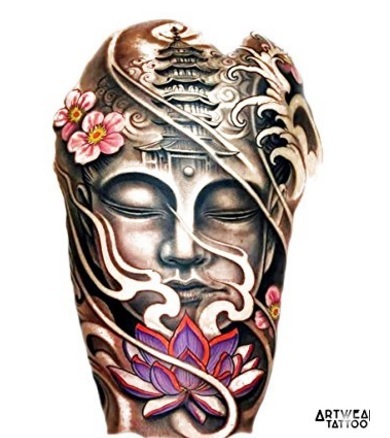 Tatuaggi buddha grande e realistico