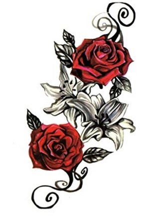 Tatuaggio temporaneo con rose realistiche