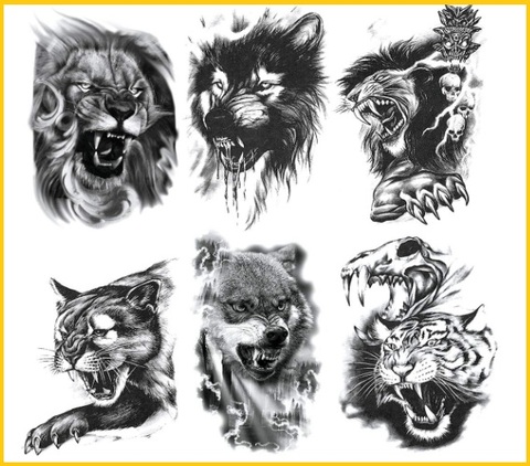 Tribale lupo realistico e temporaneo | Grandi Sconti | Tatuaggi - Tattoo Temporanei
