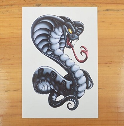 Cobra temporaneo tattoo snake