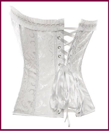 Corsetto da donna bianco satinato