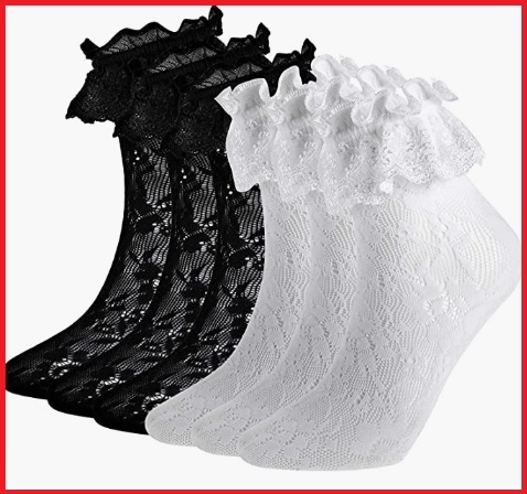 Calze Intime In Pizzo E Decorate Con Fiocchi