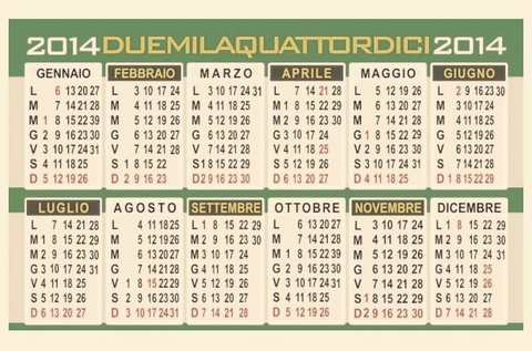 Calendario vettoriale mensile