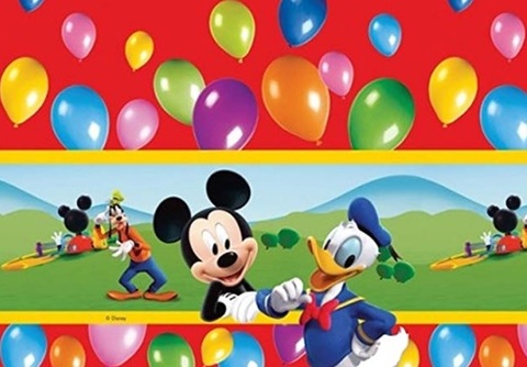 Yisscen Set di Stoviglie per Feste Set di Forniture per Feste di Topolino Piatti Tazze Tovaglioli Tovaglia Decorazione di Compleanno per Bambini 52 Pezzi Festa di Compleanno di Mickey