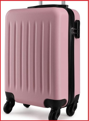 Valigia 48 cm trolley rosa 4 ruote