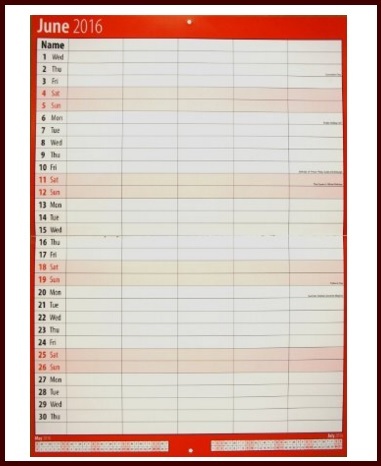 Calendario agenda della famiglia