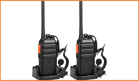 Walkie talkie con auricolare